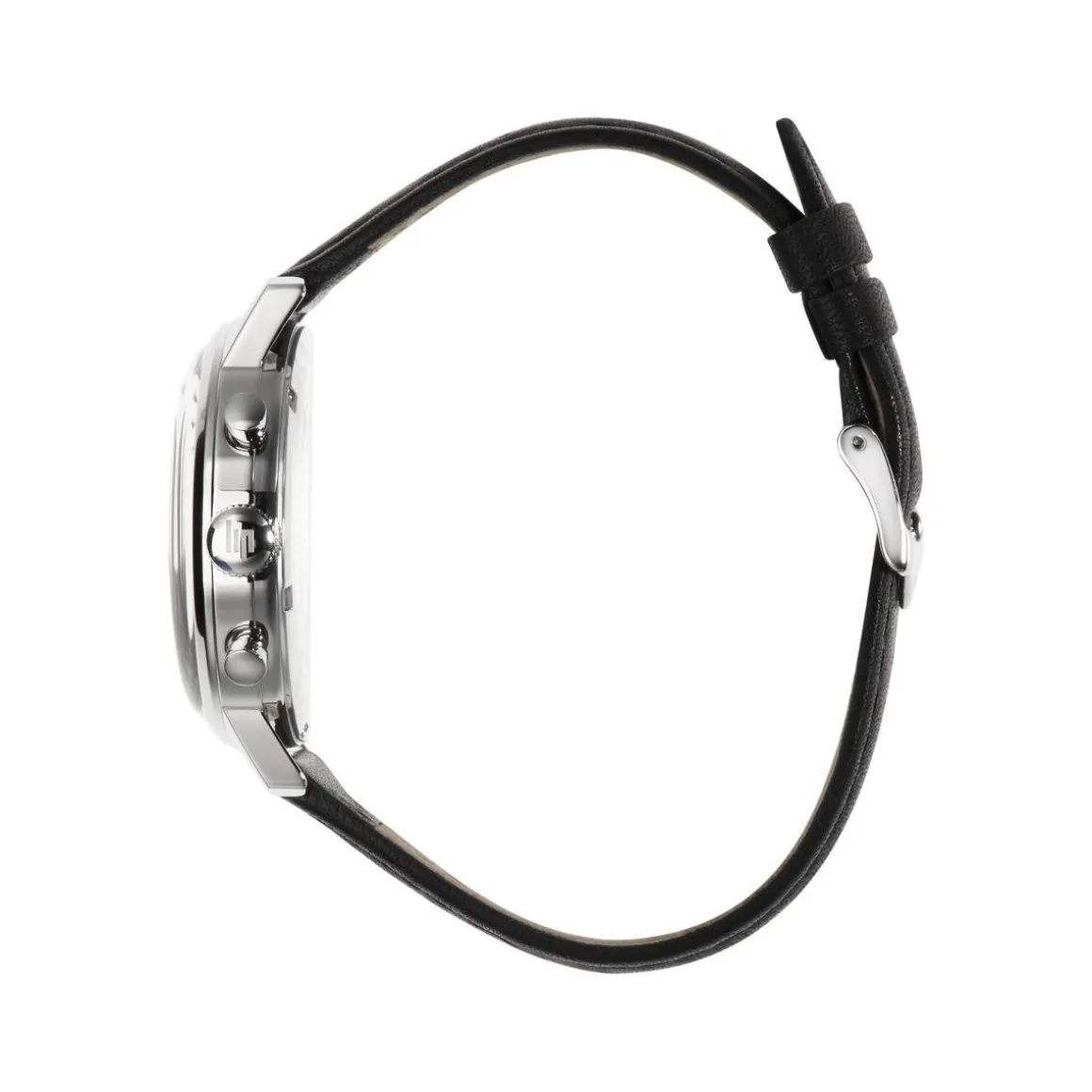 Montre LIP Rallye Chrono homme acier bracelet cuir noir