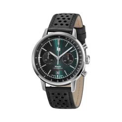 Montre Lip Rallye homme automatique acier bracelet cuir noir