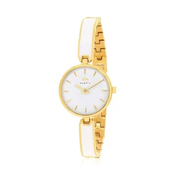 Montre MATY femme, bracelet acier inoxydable bicolore