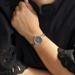 Montre MATY femme, bracelet acier inoxydable bicolore