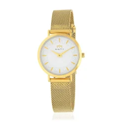 Montre MATY femme, bracelet acier inoxydable doré
