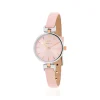 Montre MATY femme, bracelet cuir rose