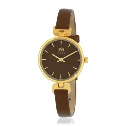Montre MATY femme bracelet cuir marron chocolat