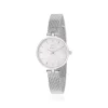 Montre MATY femme, bracelet maille milanaise acier inoxydable argent