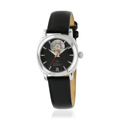 Montre MATY GM automatique cadran noir bracelet cuir noir