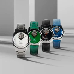 Montre MATY GM automatique cadran vert bracelet cuir vert