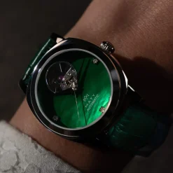 Montre MATY GM automatique cadran vert bracelet cuir vert