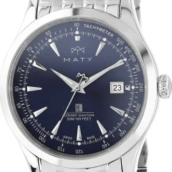 Montre MATY GM cadran bleu foncé bracelet acier