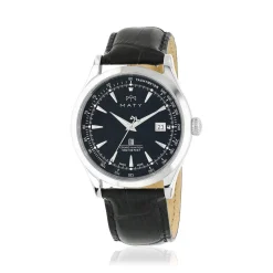 Montre MATY GM cadran noir bracelet cuir noir