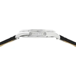 Montre MATY GM cadran noir bracelet cuir noir