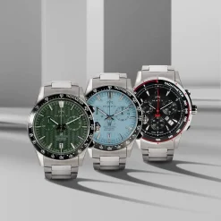 Montre MATY GM chronographe cadran noir bracelet acier