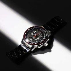 Montre MATY GM chronographe cadran noir bracelet acier