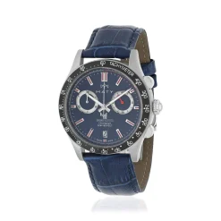 Montre MATY GM chronographe cadran bleu bracelet cuir bleu