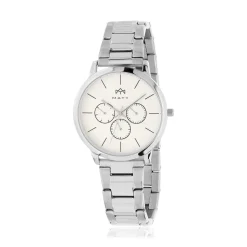 Montre MATY homme chronographe, bracelet acier inoxydable argent