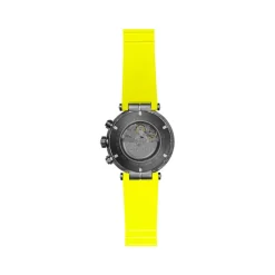 Montre MICHEL HERBELIN newport chrono auto carbone homme automatique, bracelet caoutchouc jaune