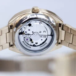 Montre mixte automatique acier doré bracelet acier doré