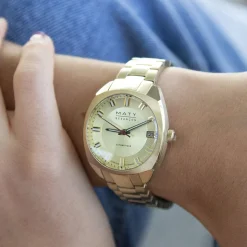 Montre mixte automatique acier doré bracelet acier doré