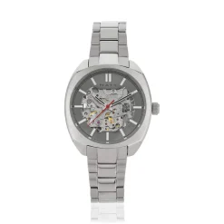 Montre mixte squelette automatique acier bracelet acier