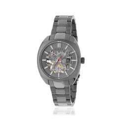 Montre mixte squelette automatique acier bracelet acier