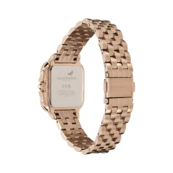 Montre OLIVIA BURTON grosvenor femme analogique, bracelet acier doré rose