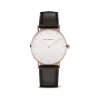 Montre Paul Hewitt mixte acier doré rose cuir noir