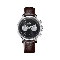 Montre Rado Diamaster homme automatique chronographe acier bracelet cuir brun