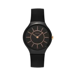 Montre Rado True Thinline femme céramique noire bracelet caoutchouc noir