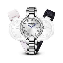 Montre Raymond Weil Shine femme acier cuir diamant
