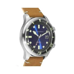 Montre Spinnaker homme acier cuir marron