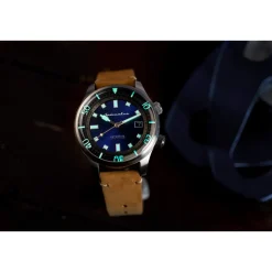 Montre Spinnaker homme acier cuir marron