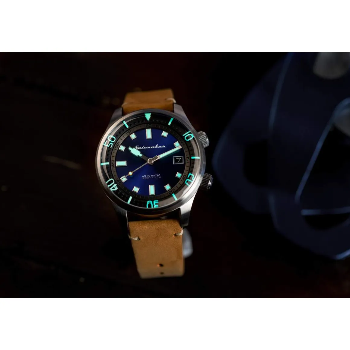Montre Spinnaker homme acier cuir marron