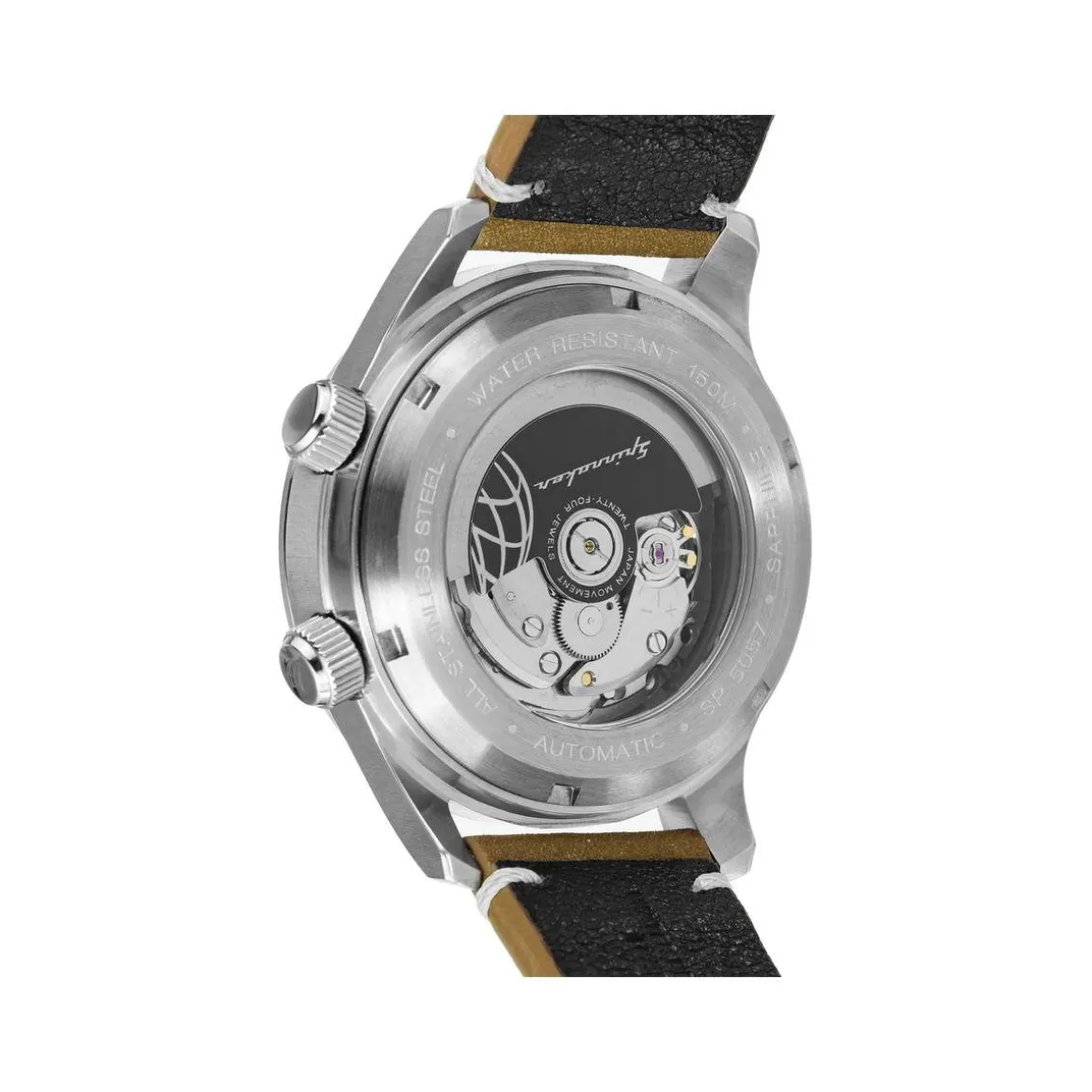Montre Spinnaker homme acier cuir marron