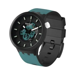 Montre SWATCH Big bold bioceramic Night trip homme bracelet silicone noir
