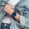 Montre SWATCH Big bold biosourced Indigo glow  homme bracelet matériau biosource bleu