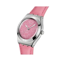 Montre SWATCH blossom time cadran rose femme bracelet cuir animal rose