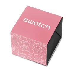 Montre SWATCH blossom time femme cadran rose bracelet acier inoxydable gris