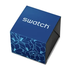Montre SWATCH blossom time femme cadran bleu bracelet acier inoxydable