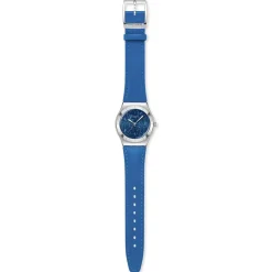 Montre SWATCH blossom time femme cadra bleu bracelet cuir animal bleu
