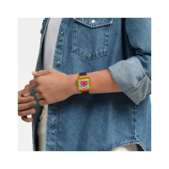 Montre SWATCH break free homme bracelet matériau biosourcé noir
