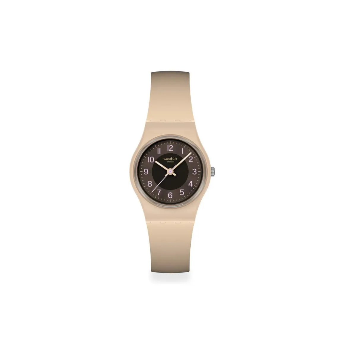 Montre SWATCH essentials femme cadran marron bracelet silicone brun