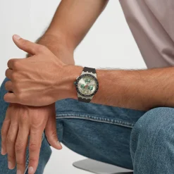 Montre SWATCH essentials homme bracelet silicone brun