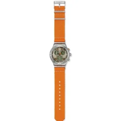 Montre SWATCH essentials homme cadran marron bracelet textile orange