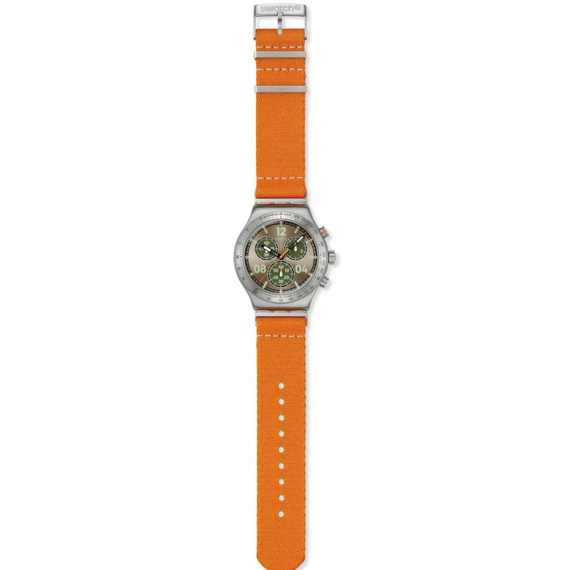 Montre SWATCH essentials homme cadran marron bracelet textile orange