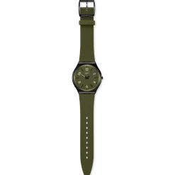Montre SWATCH essentials homme bracelet caoutchouc vert