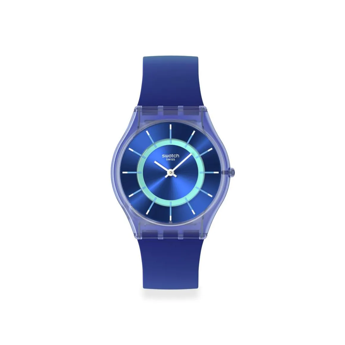 Montre SWATCH essentials mixte cadran bleu bracelet silicone bleu