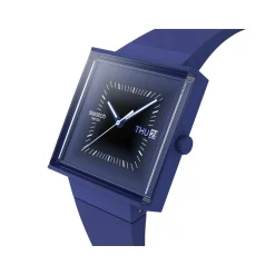 Montre SWATCH essentials mixte cadran bleu bracelet silicone bleu