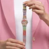 Montre SWATCH Gent biosourced Turner's Scarlet sunset femme bracelet silicone rose