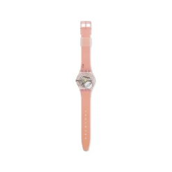 Montre SWATCH Gent biosourced Turner's Scarlet sunset femme bracelet silicone rose