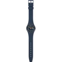 Montre SWATCH Gent biosourced Trendy lines at night homme bracelet silicone bleu