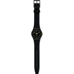 Montre SWATCH Gent biosourced Golden tac homme bracelet matériau biosourcé noir
